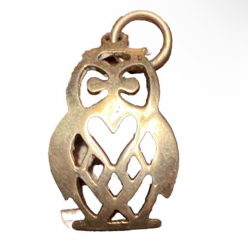 Vintage 925 Sterling Silver Owl Pendant Open Work